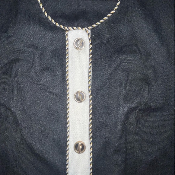 Vintage 80s Leslie Faye Button Down Suit Jacket Blazer Rope Detail Size 20 W - Picture 4 of 10